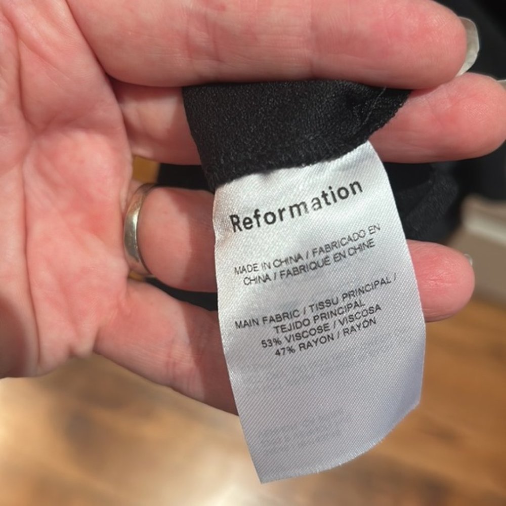 REFORMATION MARA black midi dress 6 NWOT - Picture 10 of 11